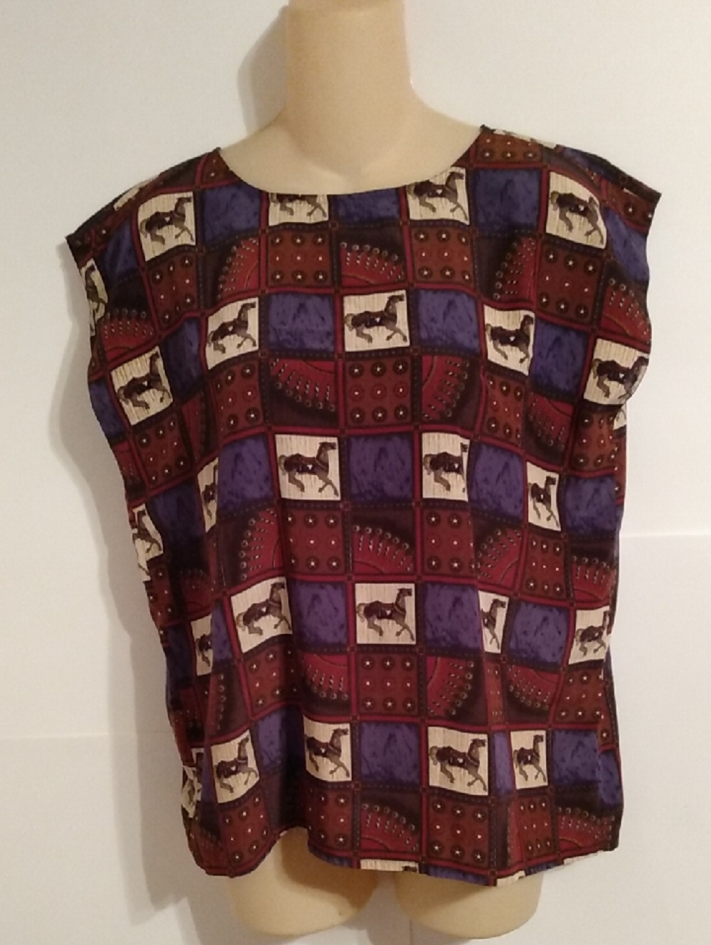 Rodeo Westernwear Vintage Silk Blouse Whimsical Professional Sales Office Pharma